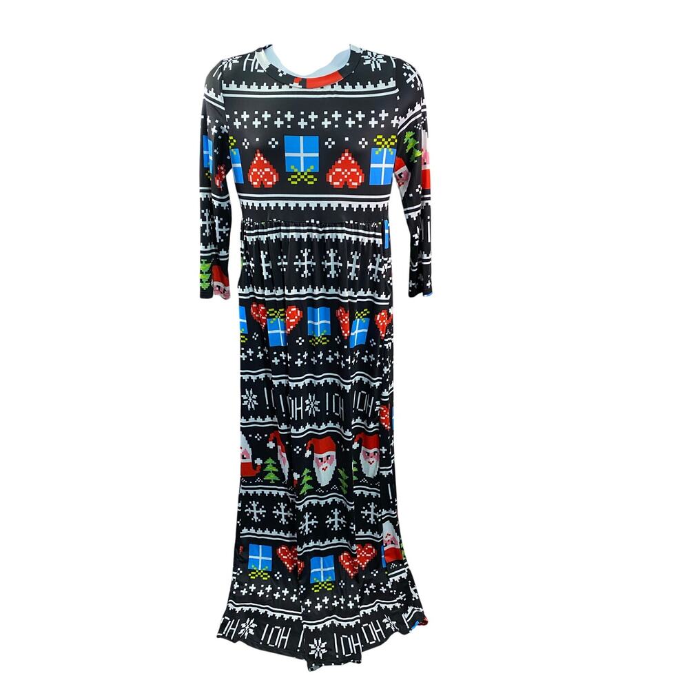 Winter Women Christmas Dress Long Sleeve Dress Party Xmas size Large